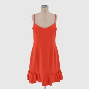 Dress the Population Mira Mini Dress Size‎ L Poppy Sleeveless Ruffle Hem Stretch